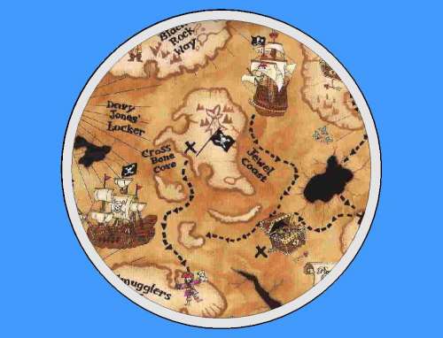 Pirate Map Edible Icing Image - Click Image to Close